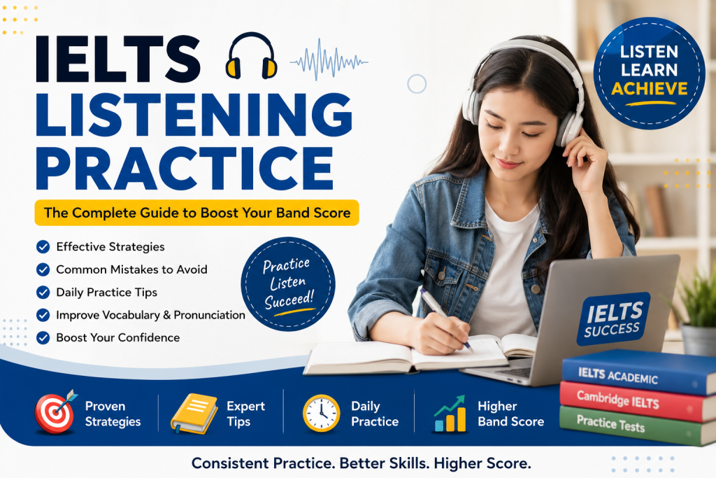 IELTS listening practice guide with expert tips to improve listening skills and boost your IELTS band score at Luminary IELTS